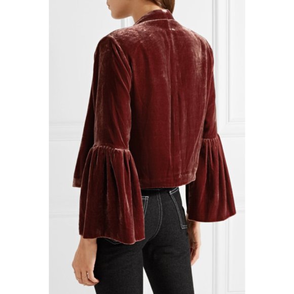 Ulla Johnson Jackets & Blazers - ❤️ Ulla Johnson Mara Cropped Flutter Sleeve Velvet Jacket - Size 4
